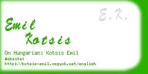 emil kotsis business card